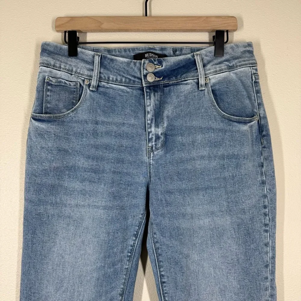 Hudson Light Wash Slim Straight Leg Jeans Stretch Denim Women’s Size 10